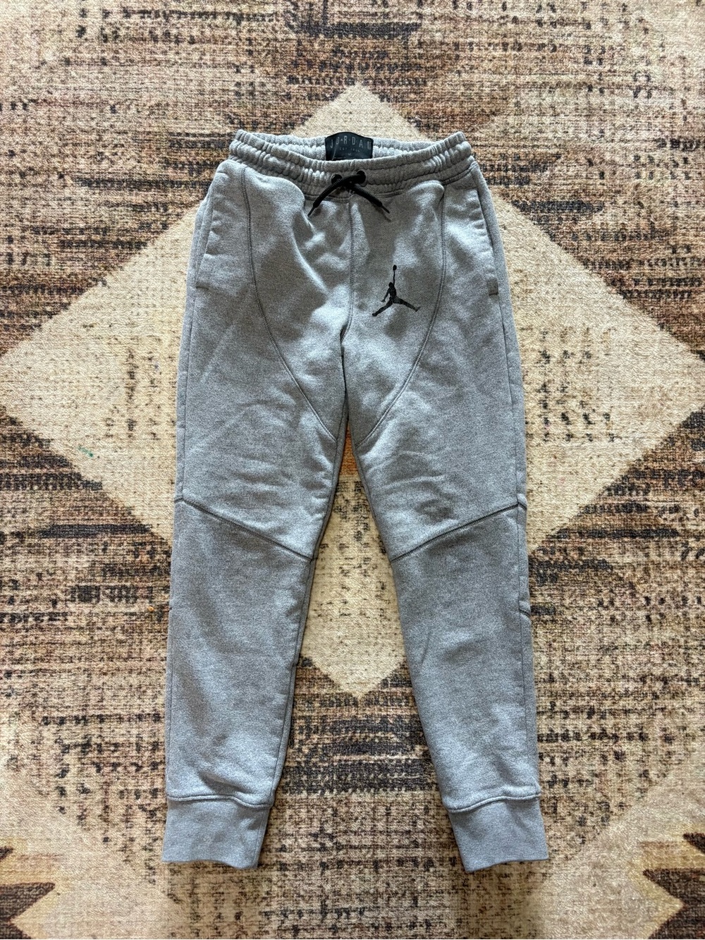 Jordan Boys Size Medium Grey Joggers with Black Jump man